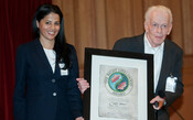 2012 Laureate Gene Sharp receiving the award